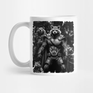 Raccoon Rocket Special Forces guardian of the galaxy black and white Mug